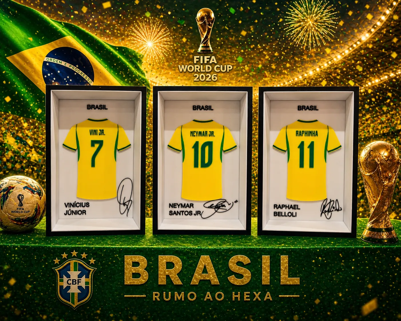 CUADROS CAMISETAS SELECCIÓN BRAZIL
