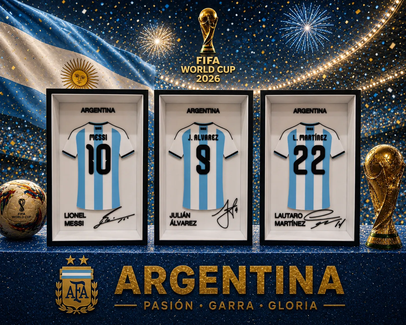 CUADROS CAMISETAS SELECCIÓN ARGENTINA